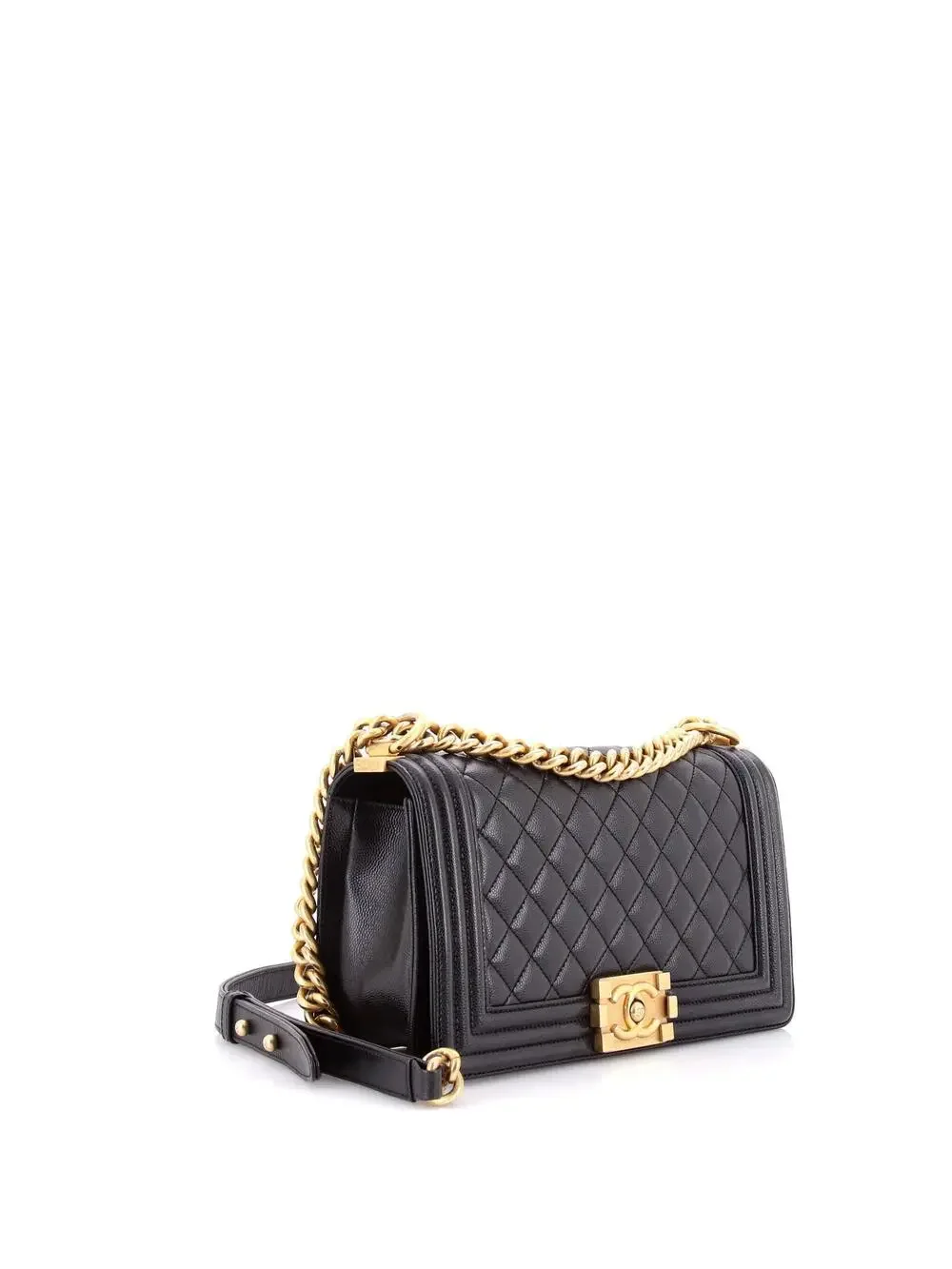 Chanel Boy Flap Bag Quilted Caviar Old #237960C48B